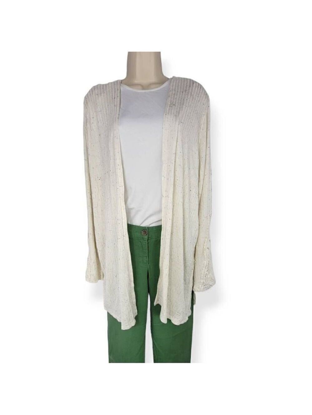 American Rag Open front cardigan with Crochet Bell Sleeves 1X